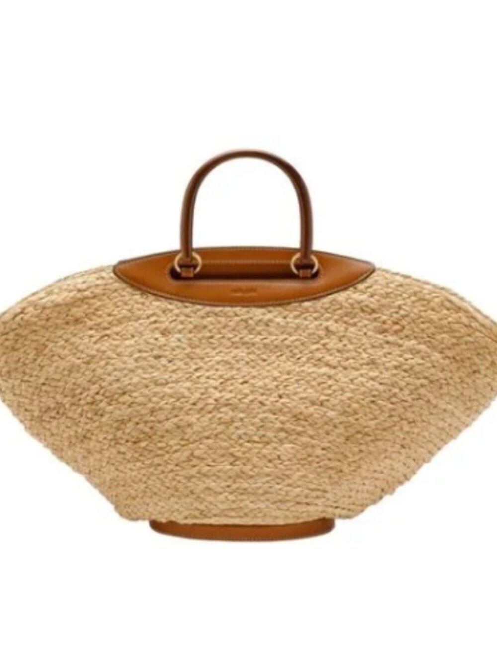 Oversized Woven Raffia Tote Bag with Leather Trim & Shoulder Strap - CULT GAIA - Picture 3 of 10
